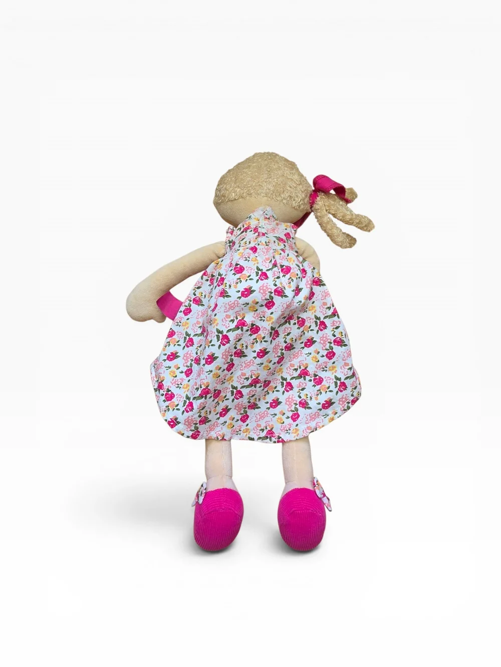 Bonikka Rosemary Plush Rag Doll Cupcake Pink Floral Dress - Soft Plush Kids Toy
